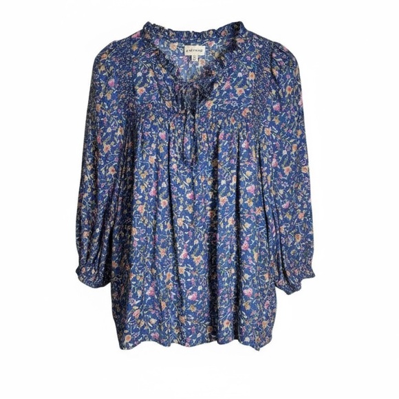 Wonderly Tops - Wonderly Floral Blouse XL Pullover 3/4 Sleeve Smocked Cottagecore Peasant